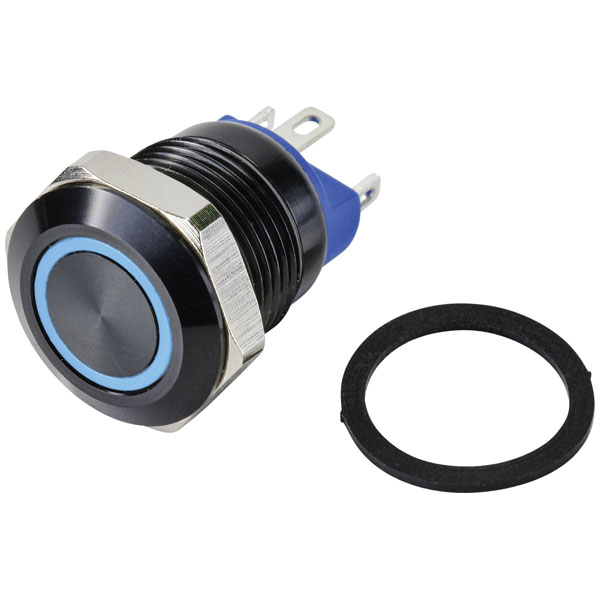 TruComponents 782713 Pushbutton ,Panel Mount,Off/(On),NO/NC,Solder...