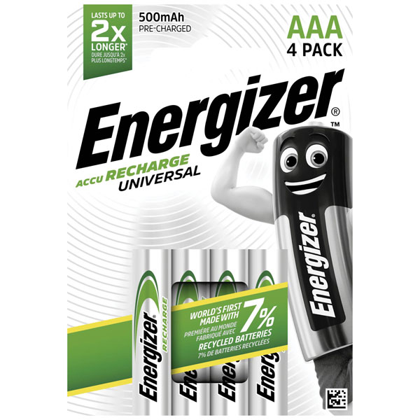 Energizer E301375700 Universal HR03 AAA Battery Rechargeable NiMH ...