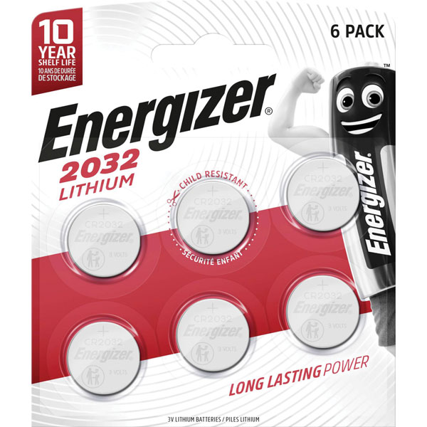 Energizer E303272400 Button Cell CR 2032 3V 6 pc(s) 240 mAh Lithiu...