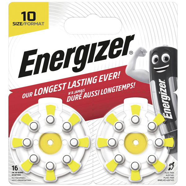 Energizer E303829500 Button Cell ZA 13 1.45V 16 pc Zinc Air EZ Tur...