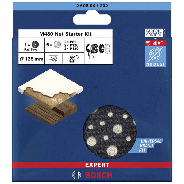 Bosch 2608901202 Expert M480 Mesh Sanding Disc Set 125 mm 7 pieces...