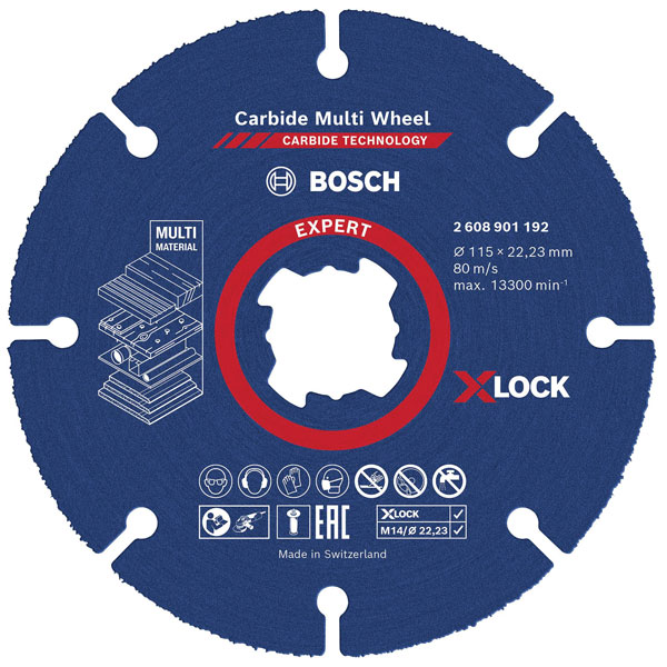 Bosch 2608901192 Expert Carbide Multi Wheel 115mm Cutting Disc X-LOCK
