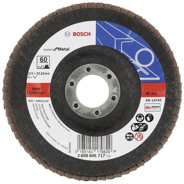 Bosch 2608607356 X551 Flap Disc 125mm 22.23mm Bore High Metal Removal