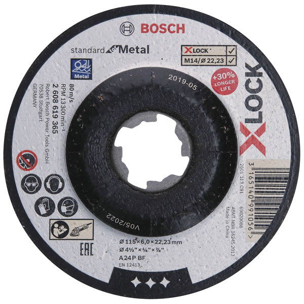 Click to view product details and reviews for Bosch 2608619365 X Lock Grinding Disc 115mm For Metal Secure And Eff.