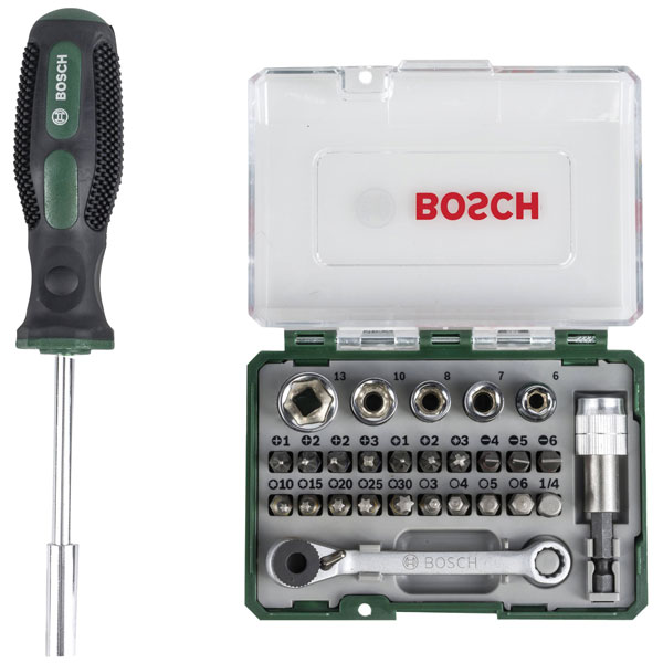 Bosch 2607017331 Mini Socket Wrench Set 27-Piece Ideal for Screwdr...