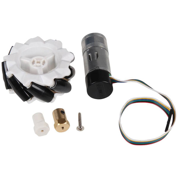 Joy-it Omni wheel kit with 4 universal wheels, motor and encoder