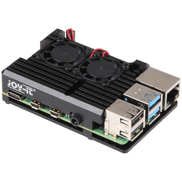 Joy-it Armor case for Raspberry Pi 4B Aluminium and Block active