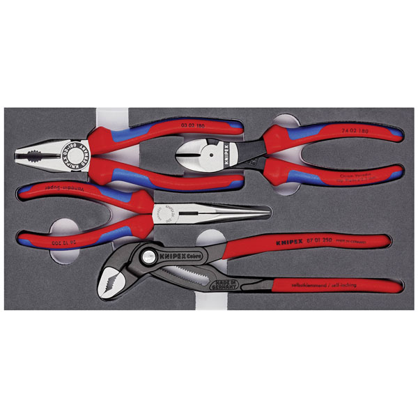 KNIPEX 00 20 01 V17 Set of Pliers in a Foam Tray 4 parts