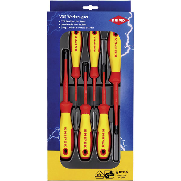 KNIPEX 00 20 12 V03 VDE Screwdriver Set Phillips® / Pozidriv® 6 parts