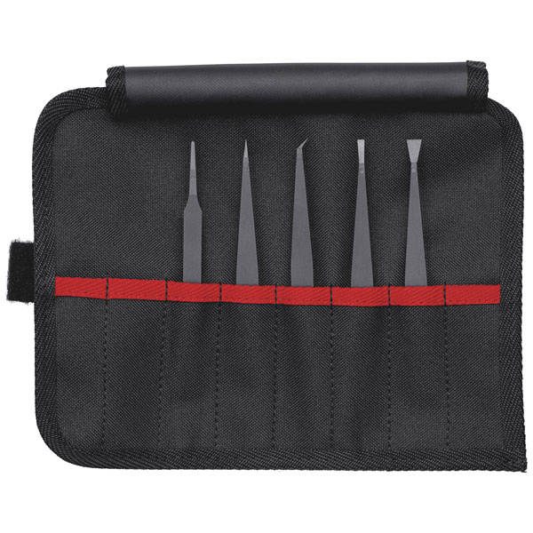 KNIPEX 92 00 05 ESD Plastic Tweezers Set ESD 5 parts 90 mm