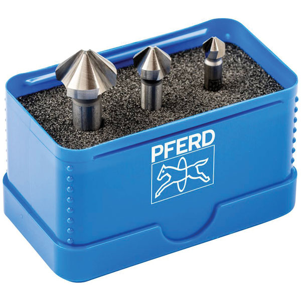 PFERD 25202157 Countersink set 90° HSS for tough materials break-p...