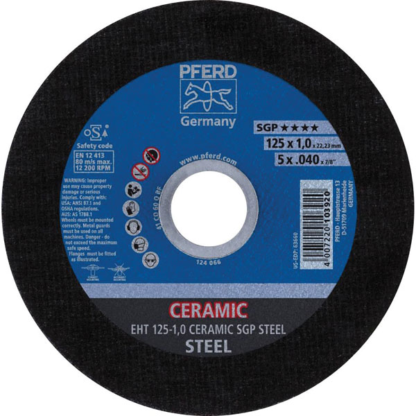 PFERD 61312510 Ceramic SGP Cutting Disc 125mm for steel 25pcs