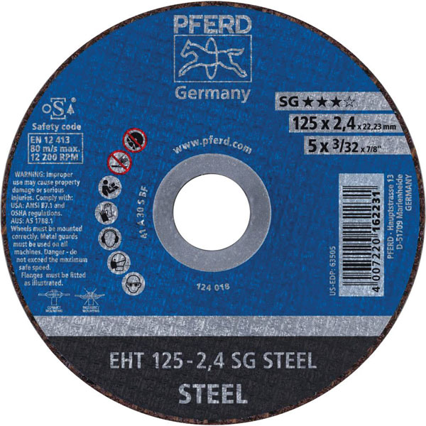 PFERD 61340382 SG STEEL Cutting Disc 115 mm steel high performance...