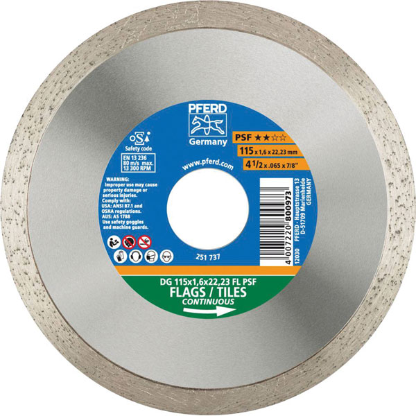 PFERD 68000011 Diamond Cutting Disc 115 mm 22.23 mm bore 1 pc