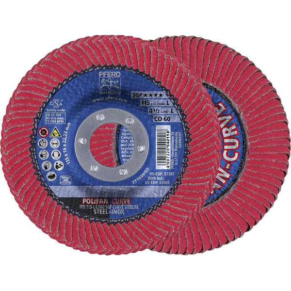 PFERD 67689066 Co Sgp Curve flap Disc 125mm 10 pcs for steel surfaces