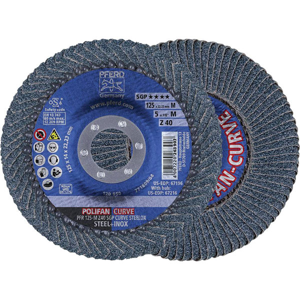 PFERD 67689068 Curve Alu Flap Disc 125mm for fillet welds on aluminium