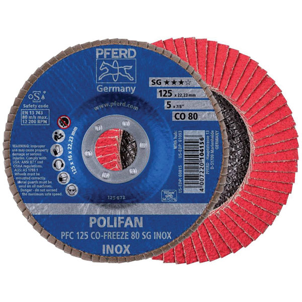 PFERD 67748125 PFC125 flap Disc 125mm dia inox & steel 10 pcs