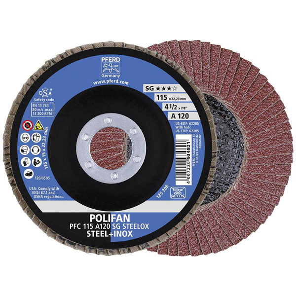 PFERD 67749115 Psf Steelox Flap Disc 115mm Durable High Cutting Power