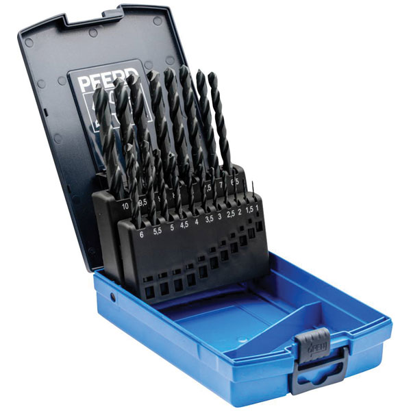 PFERD 25203703 metal twist drill bit set 19-piece in break-proof box