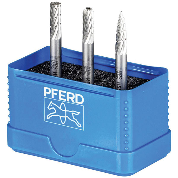 PFERD 22900811 Burr Set 3 HSS milling pins in break-proof box