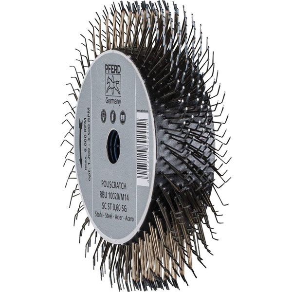 PFERD 43502102 Polisscratch Round Brush RBU Ø100x20mm M14 steel Wire