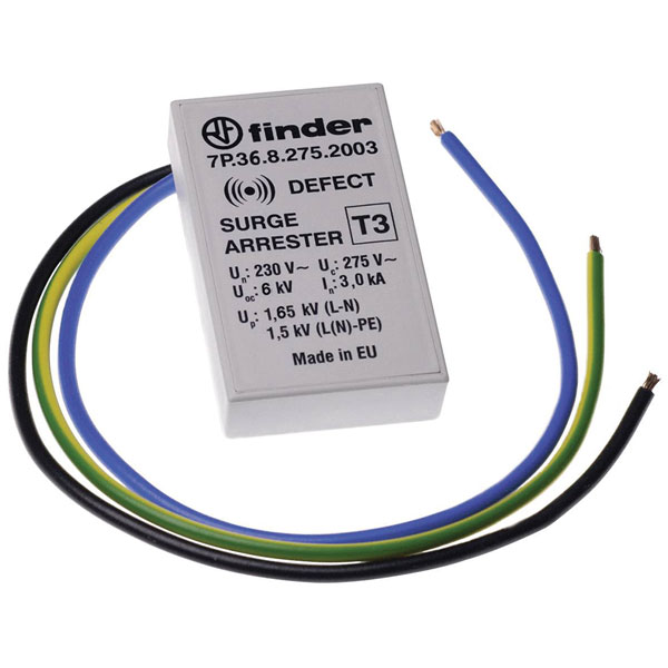 Finder 7P.36.8.275.2003 Surge protection 3kA 1-phase TN-S/TT nets