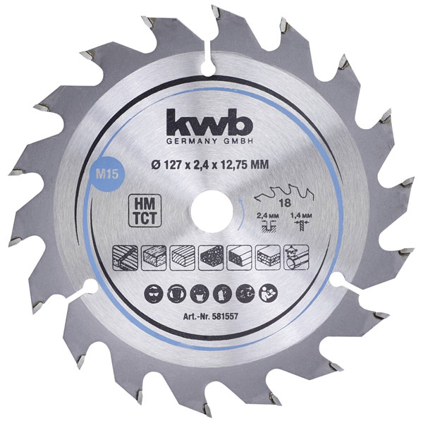 kwb 582357 Circular Saw Blade 140x12.75mm Carbide for clean Wood cuts