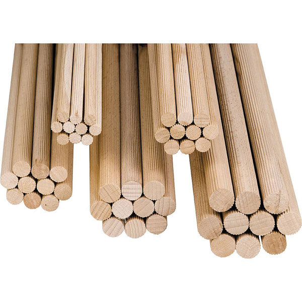 kwb 028008 Peg dowel pin 8mm self-cutting beech Wood ribbed for glue