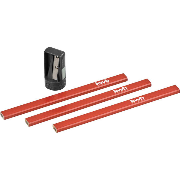 kwb 939395 Carpenter's pencil 12 pc unpointed oval 250mm HB red