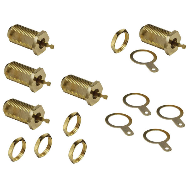 BKL 0403551 F socket Recess-mount gold-plated 5 pcs