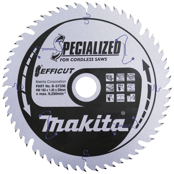 Makita B-62985 EFFICUT circular Saw Blade 165x20x1.4mm 25 cogs