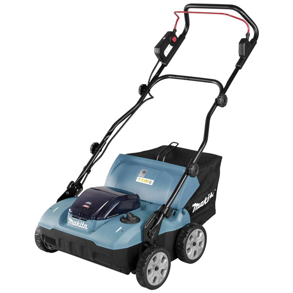 Makita UV001GZ Lawn thatcher 38cm width 18 depth settings 50L bag