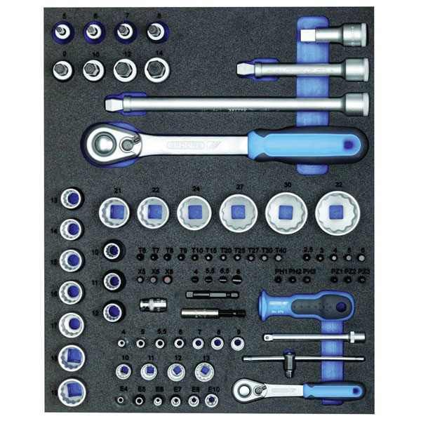 Gedore 2957191 Socket assortment 1/4" 1/2" in 2/4 CT module