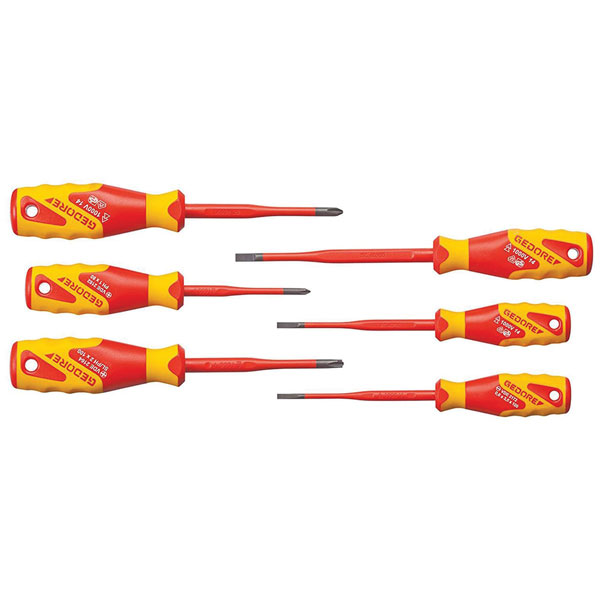 Gedore 2928701 VDE Screwdriver Set SLIM DRIVE 6 Pieces slotted+PH+PM