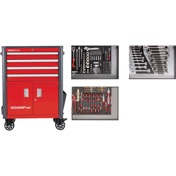 Click to view product details and reviews for Gedore Red 3301689 Tool Set In The Wingman Red Workshop Trolley 1.