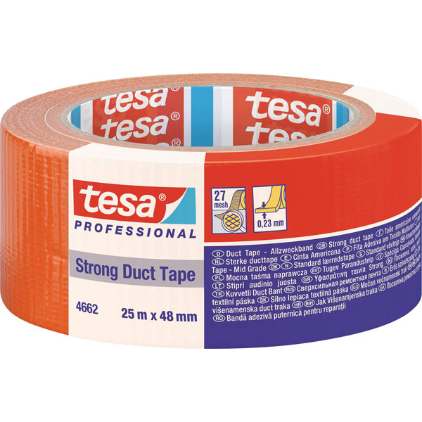 tesa 04662-00195-01 duct Tape orange 25m x 48mm strong Adhesive fl...