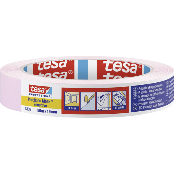 tesa 04333-00018-02 Precision Sensitive Masking Tape 50m x 25mm pink