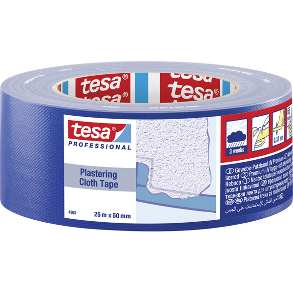 tesa 66001-00000-00 Plastering Tape yellow 33m x 30mm UV-resistant