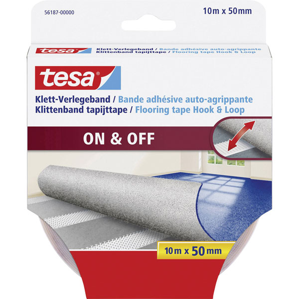 tesa 56187-00000-11 Self-adhesive hook-and-loop Tape 10m x 50mm White