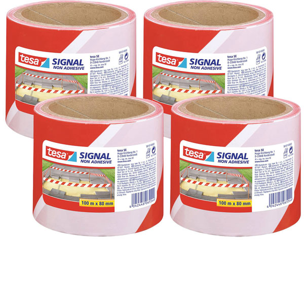 tesa 58137 Signal barrier Tape 100m x 80mm red/white UV resistant