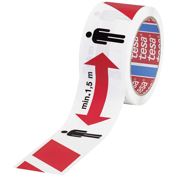 tesa 58263-00000-00 signal distancing Tape 50m x 50mm red-white