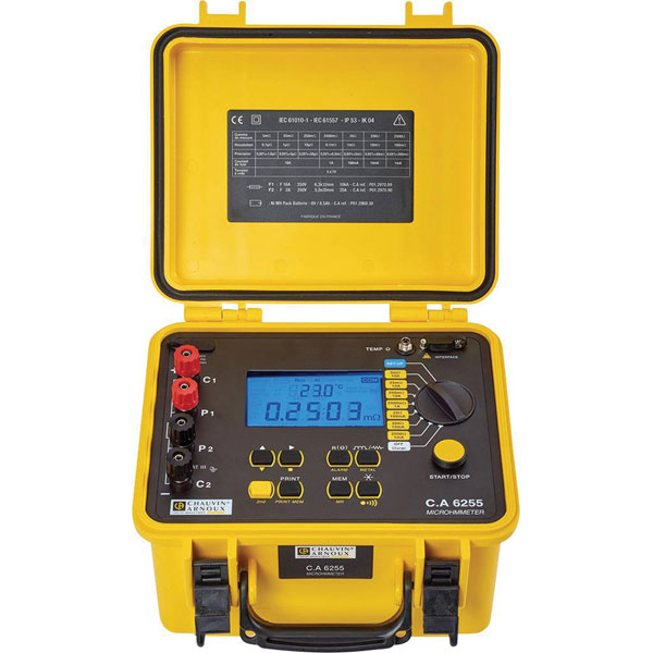 Chauvin Arnoux P01143221 C.A 6255 micro ohmmeter 0.1 µO resolution