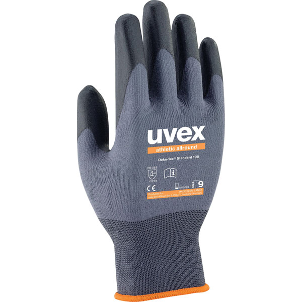 uvex 6002810 athletic allround gloves size 10 robust NBR coating