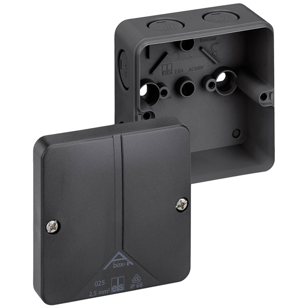 Spelsberg 49890201 Junction Box 82x82x52mm black IP65 weather-resi...