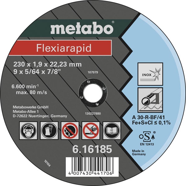 Metabo 616271000 NOVORAPID cutting Disc 125 mm INOX straight 1pc
