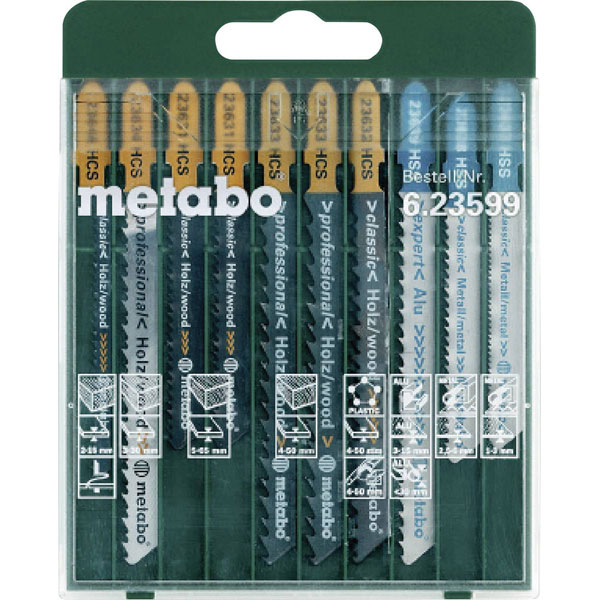 Metabo 623599000 Jigsaw blade set 10 pcs suits Metabo Bosch DeWalt