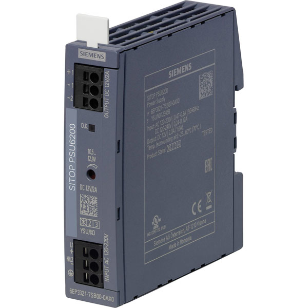 Siemens 6EP33217SB000AX0 SITOP PSU6200 Power supply 12V 2A 24W 1 o...