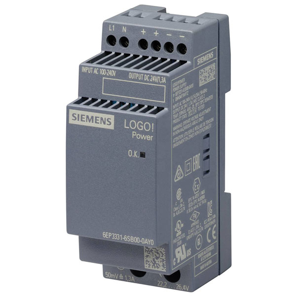 Siemens 6EP33316SB000AY0 LOGO!Power 24V 1.3A regulated PLC PSU