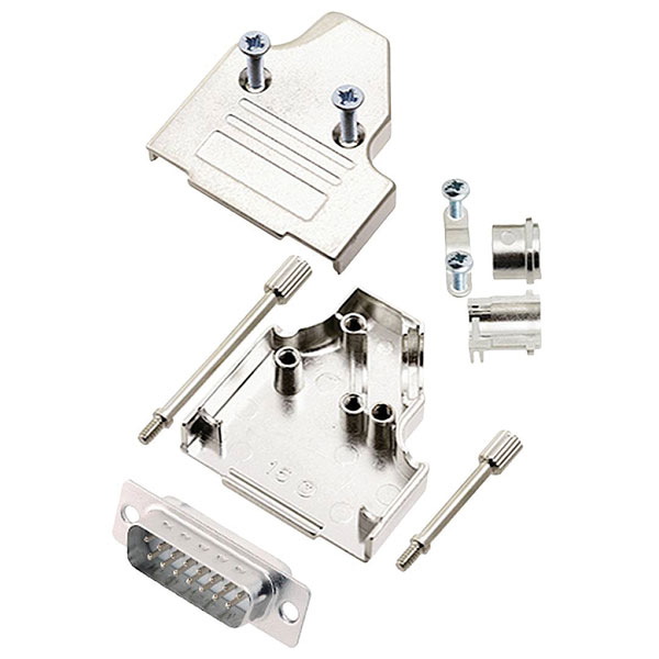 Encitech 6355-8007-02 D-Sub Pin Strip set 15 Pins 35° Solder Bucket