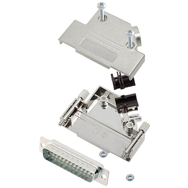 Encitech 6355-8009-03 D-Sub Pin Strip set 25 Pins 45° Solder Bucket